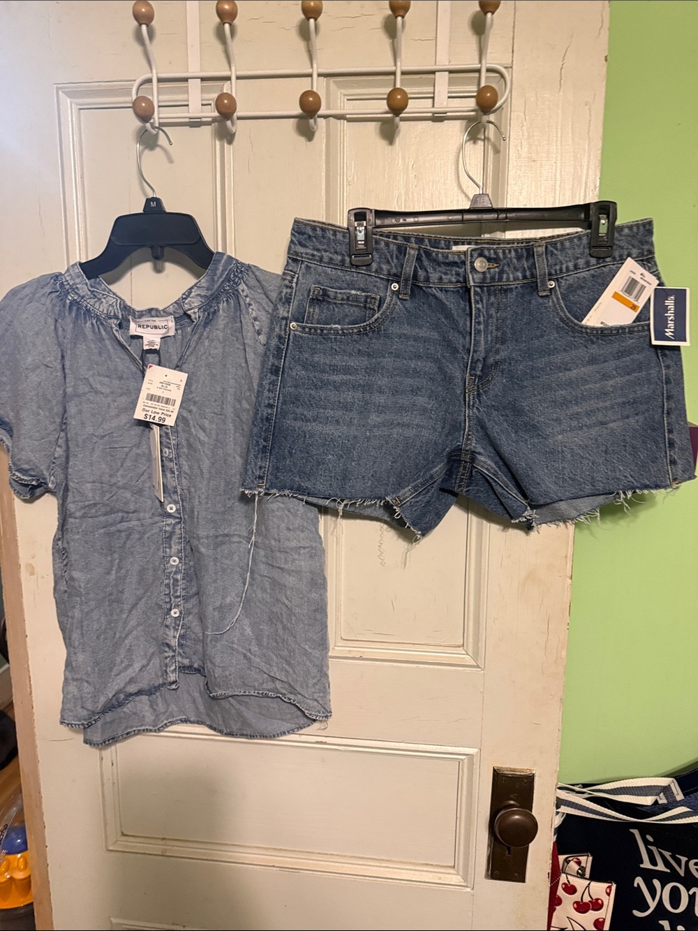 For The Republic Denim Cutoff Shorts in Blue